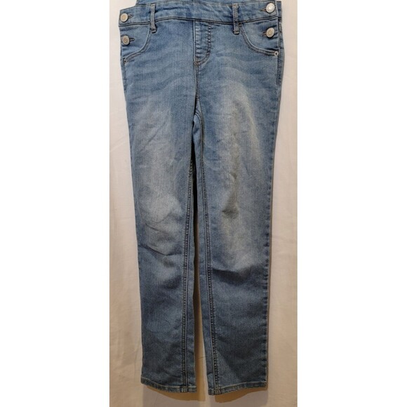 Cat & Jack Girls Super Skinny Denim Overalls Size L 30x26 Stretch - Picture 2 of 7